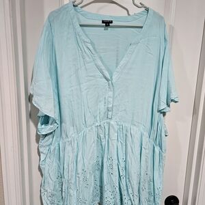 Torrid Light Blue Flowy Tunic Top